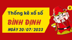 Thống kê phân tích XSBDI Thứ 5 ngày 20/07/2023 - Thống kê giải đặc biệt phân tích cầu lô tô xổ số Bình Định 20/07/2023